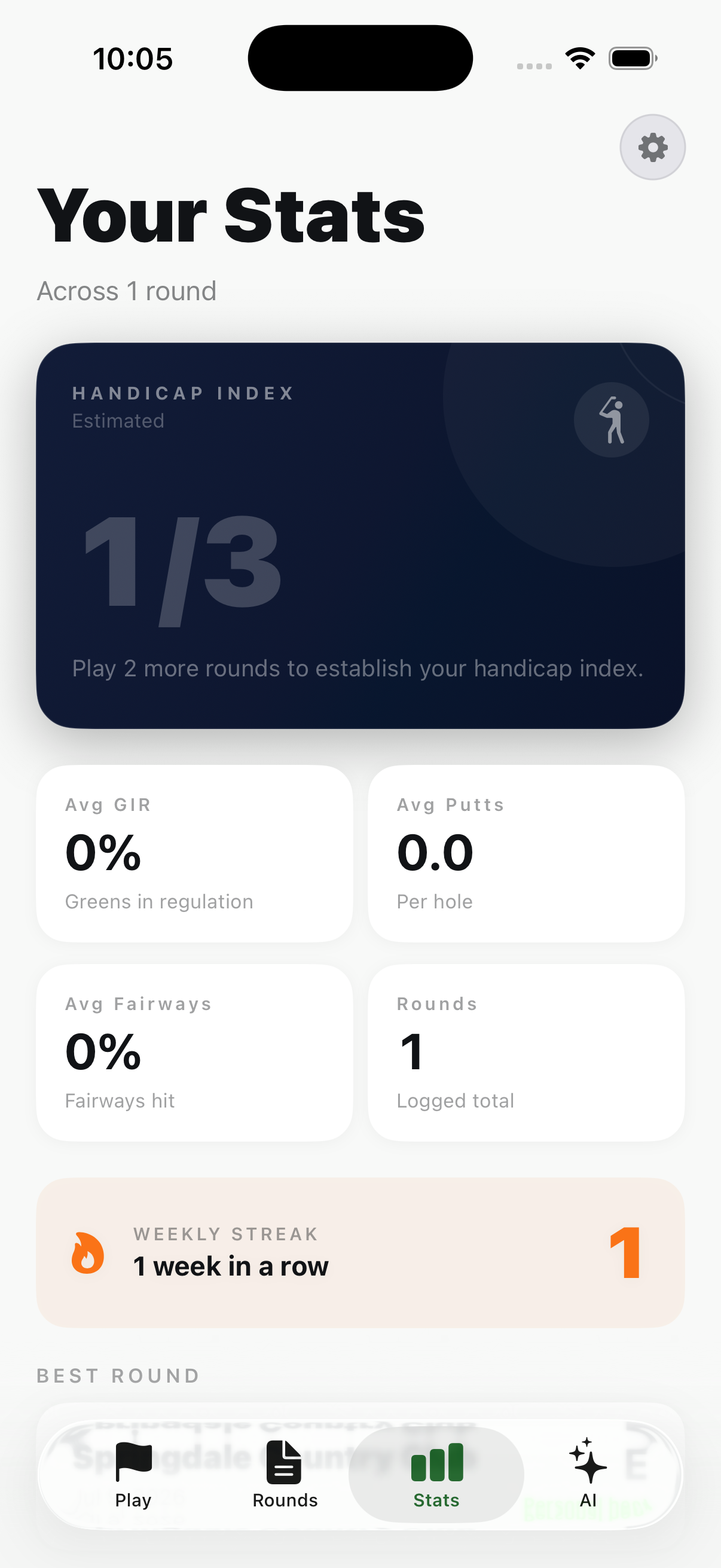 KilCard stats screen